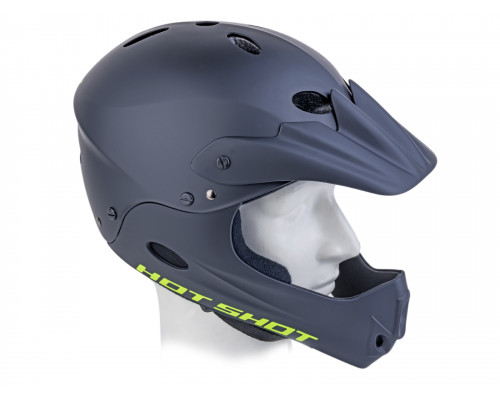 Шлем 8-9110380 Freeride/DH FullFace ABS-HARD SHELL суперпрочный Hot Shot INMOLD 193 Matt Blk 17 отверстий, черныйматовый 54-58см AUTHOR